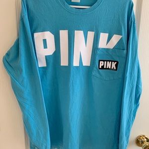 VS Pink long sleeve pocket T